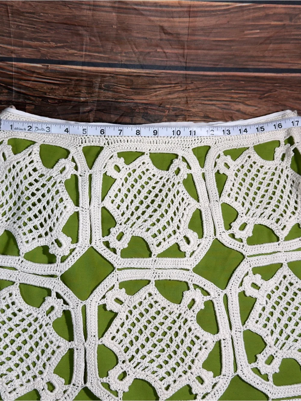 Tory Burch Green & Ivory Cotton Crochet Lace A-Line Skirt Sz 12/14 Style #211433
